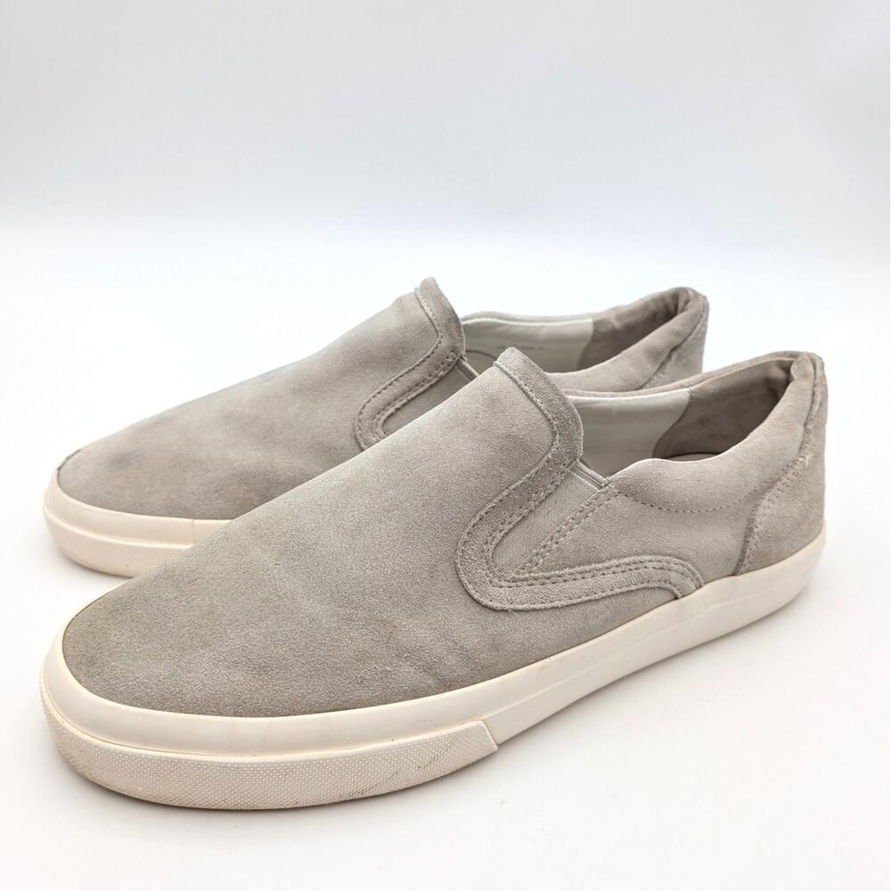 Vince Fairfax Suede Slip-On Sneaker Shoes Round Toe Men's Smoke Size US8M EU41